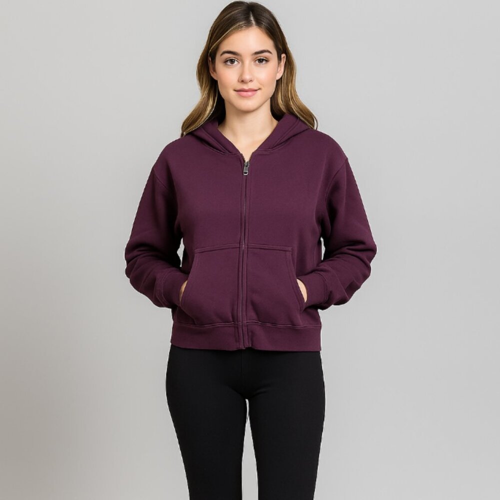TNA Plum Zip-Up Hoodie - Deep Plum